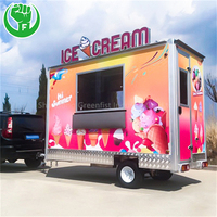 Remorque mobile en aluminium pour restauration rapide avec camion à glaces, snacks, pizzas, café, smoothies, churros, crêpes, four 220V