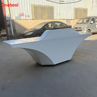 Mostradores de Recepción Móviles para Discapacitados, Mesa de Recepción de Exhibición de Piedra Artificial Única con Ruedas