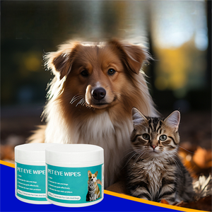 Toallitas húmedas para mascotas a base <span class=keywords><strong>de</strong></span> plantas OEM, 100 Uds., toallitas húmedas suaves para limpiar los ojos <span class=keywords><strong>de</strong></span> los gatos y eliminar las manchas <span class=keywords><strong>de</strong></span> lágrimas, Etiqueta Privada - Product Image 1