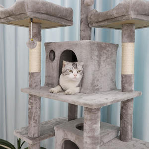 Grande torre da arrampicata in legno antigraffio moda fai da te Deluxe <span class=keywords><strong>Cat</strong></span> <span class=keywords><strong>Tree</strong></span> Tower Condo Play Pet Scratch Post Kitten Furniture - Product Image 3