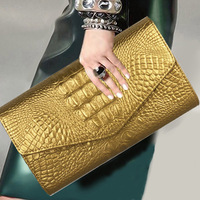 Bolso de Mano Tipo Clutch con Estampado de Cocodrilo para Mujer, Bolsos de Mano en Oferta