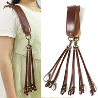 Sifflet en cuir pour la chasse, accessoires avec anneaux amovibles et cordon pour appels de prédateurs, canards et oies, usage extérieur, paracorde