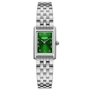 Reloj de Lujo Japonés de Cuarzo para Mujer, Cuadrado, Dorado, Esfera Verde, Resistente al Agua, Correa de Acero Inoxidable, Personalizable, Moderno, Montre Femme - Product Image 2