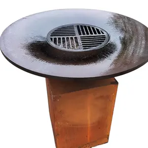 Grande bbq pit outdoor corten steel iron fire pit bbq braciere garden bbq fire pit table