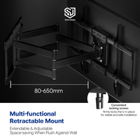 Support mural TV à mouvement complet en acier laminé à froid pour téléviseurs de 42 à 80 pouces, VESA 600x400mm, robuste, charge maximale 80 kg - Offre Spéciale