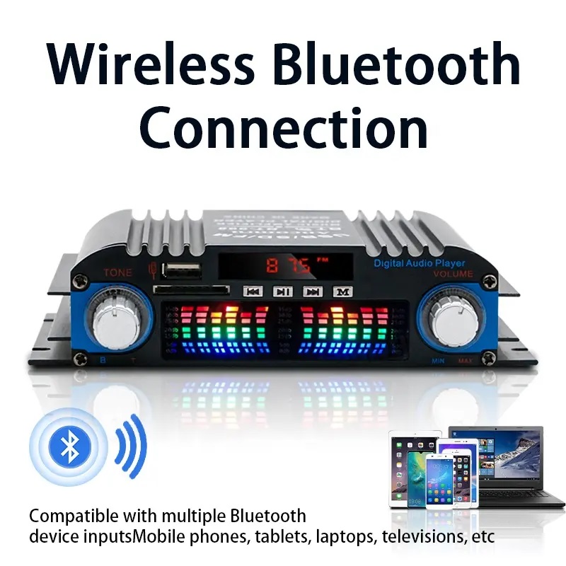 ⭐️未使用⭐️オーディオアンプ Bluetooth 最大1000W 4チャンネル 楽天市場】バイク オーディオ 最大1000W 4ch 4チャンネル アンプ