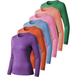 เสื้อเบสเลเยอร์แขนยาวเนื้อนุ่มพิเศษสำหรับผู้หญิง ใส่ได้ทุกฤดู คอวี ทรงลำลอง ผ้าถัก แพ็คหลายตัว - Product Image 1