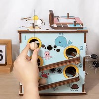 Tableau d'activités Montessori en bois pour enfants, jouet sensoriel multifonctionnel pour l'éducation précoce, pour les enfants de 2 à 4 ans