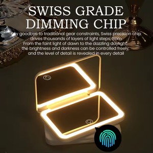 Gương di động có thể sạc lại LED ánh sáng gương trang điểm tùy chỉnh vuông nhỏ gọn gương với ánh sáng LED - Product Image 4