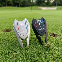 Outil de réparation de divots de golf magnétique 3-en-1 en alliage de zinc avec marqueur de balle True Putt, personnalisable avec logo, idéal comme cadeau pour golfeurs
