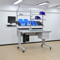 Banc de travail antistatique manuel DETALL pour salle blanche avec configuration flexible pour l'assemblage électronique