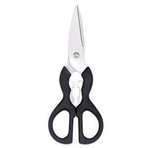 Household <b>Kitchen</b> <b>Scissors</b> Stainless Steel Straight Head Black Versatile Use - Product Image 4