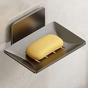 Support mural en acier inoxydable sans perçage - <span class=keywords><strong>Porte</strong></span>-<span class=keywords><strong>savon</strong></span> à séchage rapide avec design inclinable intelligent pour lavabo de salle de bain, cuisine et douche - Product Image 2