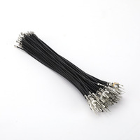 Harness Kabel Terminal Spade Tipe U dengan Terminal Crimp Betina Kabel Jumper Hitam Tunggal untuk Pengkabelan Internal Pengontrol Papan PCB