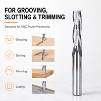 Fresa espiral de carburo sólido de 3 filos con corte ascendente para router CNC, para ranurado, fresado y recorte en madera y plástico