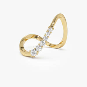 Anillo de Diamantes de Diseño Trenzado de 14K, Oro Sólido, Diamantes Naturales de 0.33CT, Certificado, Chapado en Rodio, Unisex, de Lujo - Product Image 1
