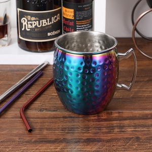 Achetez en gros une tasse en marteau personnalisée tasse <span class=keywords><strong>de</strong></span> mule <span class=keywords><strong>de</strong></span> Moscou avec un placage lisse pour le vin <span class=keywords><strong>de</strong></span> Mojito <span class=keywords><strong>de</strong></span> <span class=keywords><strong>bière</strong></span> <span class=keywords><strong>de</strong></span> café, couleur arc-en-ciel - Product Image 5
