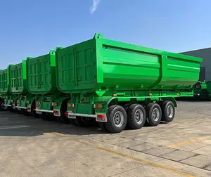 डब्लूएस यू शेप ट्रेलर 50-80 टन हाइड्रोलिक टिपर रियर डंप ट्रक सेमी ट्रेलर