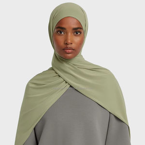 Хиджаб из модального трикотажа премиум-класса для мусульманских женщин, лидер продаж, мусульманские этнические однотонные шарфы с узором, платок из Джерси премиум-класса - Product Image 1