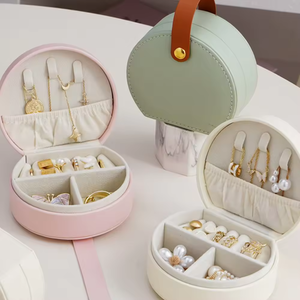 Manufacturer's direct supply of high-end customized logo luxury Pu <b>leather</b> jewelry box ring box - Product Image 3