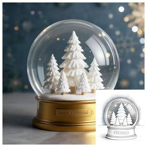 هدايا كرة الثلج الراتنجية الفاخرة، هدايا كرة ثلج عيد الميلاد عالية الجودة مخصصة، كرة ثلج تذكارية مخصصة - Product Image 4