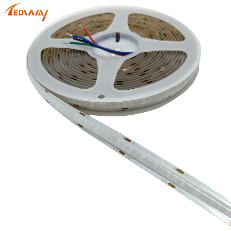 Berubah warna IP20 RGB COB untuk pesta Mobil Dekorasi TV DC12V 14W IP20 10mm FPC 576leds Cob RGB Led Strip