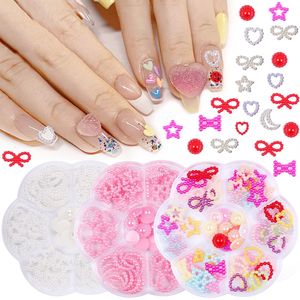 Oferta Especial: Set de Perlas de Uñas 3D Mixtas con Parte Posterior Plana, Coloridas, de ABS, con Forma de Mariposa y Corazón, para Decoración de Uñas - Product Image 2