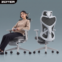 Chaise de bureau ergonomique en maille avec appui-tête et repose-jambes confortables, base en acier robuste, chaise de bureau avec espaces de travail