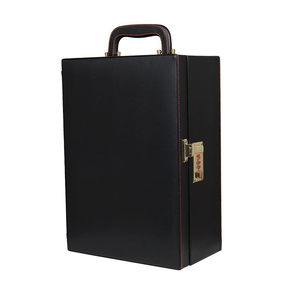 Coffret cadeau rigide de luxe personnalisé pour spiritueux, vin rouge, whisky, champagne, avec poignée en cuir pour bouteille de vin - Product Image 4