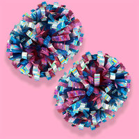 Pompons de cheerleading personnalisés imprimés avec le nom de l'équipe et une poignée à deux trous pour les matchs de basketball