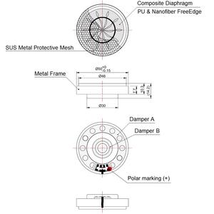 Controlador de auriculares de alta impedancia, marco de Metal de 300Ohm con diafragma de textura con imán de neodimio de alta calidad, 50mm, Hifi - Product Image 3