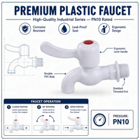 Robinet en PVC de Chine, Robinet d'eau en plastique anti-corrosion pour l'irrigation des jardins, l'alimentation en eau domestique et extérieure, Vente en gros OEM