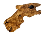 Table à manger en bois d'olivier de forme irrégulière, 100% bois massif, style méditerranéen, aspect antique, meubles pour la maison, utilisation hôtelière