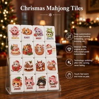 Magnifiques tuiles de Mahjong Oh Christmas American Palm Royale, commande minimum 1 ensemble, jeu de société, tuiles de Mahjong Halloween