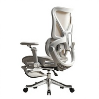 Chaise de bureau ergonomique avec support lombaire en maille, design respirant, base à 5 étoiles, hauteur réglable, pour longues heures de travail assis, usage domestique, moderne