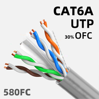 Cable Ethernet Cat6a UTP OFC CCA PVC Probado por Fluke, 24AWG, 4 Pares, Cable de Cobre Sólido para Red, CCTV, Cableado POE, Par Trenzado