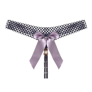 Culotte string sexy à entrejambe ouvert pour une nuit sensuelle sans avoir à les enlever, avec nœud en dentelle, sous-vêtements sexy en perles qqny - Product Image 1