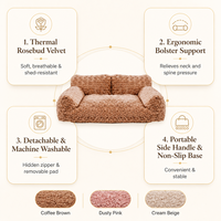 Canapé-lit de luxe pour animaux de compagnie en gros, lit doux en peluche pour chats et chiens avec housse amovible, dossier surélevé, emballé en boîte - OEM/ODM disponible