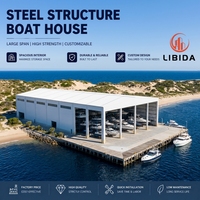 Abri pour bateau en acier préfabriqué sur mesure, imperméable, résistant à l'humidité et au vent, abri métallique pour bateau, stockage extérieur