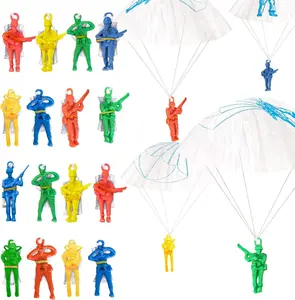 Мини-Парашютисты с парашютом, виниловые мужские игрушки разных цветов, прочные пластиковые армейские парни, веселые парашютные вечеринки