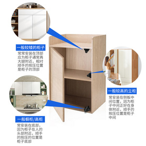 Loquets de porte magnétiques à ressort, dispositif de rebond à double tête, cylindrique, activé par pression, pour porte d'armoire, design minimaliste, ABS - Product Image 4