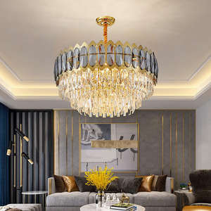 Lustre décoratif de luxe moderne en cristal de k9 d'or de salon d'éclairage d'hôtel - Product Image 4