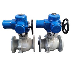 Válvula de bola eléctrica Jiangsu Huakuang Q941F-64C DN150 con brida de acero al carbono y sellado suave para control de fluidos industriales - Product Image 1