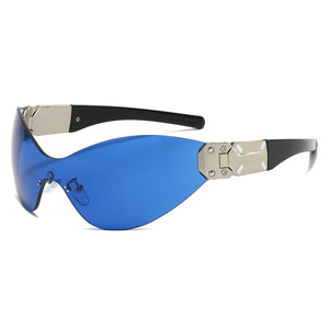 Gafas <span class=keywords><strong>de</strong></span> <span class=keywords><strong>sol</strong></span> Retro <span class=keywords><strong>de</strong></span> una pieza Y2K, gafas futuristas <span class=keywords><strong>de</strong></span> Marco grande sin montura, <span class=keywords><strong>lentes</strong></span> UV400 <span class=keywords><strong>para</strong></span> mujeres y hombres - Product Image 4