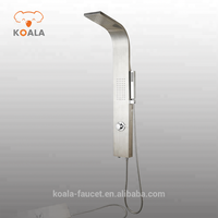 Panneau de douche thermostatique en acier inoxydable brossé avec jets de massage individuels, certifié CUPC, pour usage hôtelier - Vente en gros