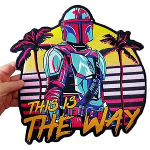 Großhandel Custom Star Patches Wars gestickt großes Logo Design Nähen Sie auf Stickerei Patches Aufbügeln