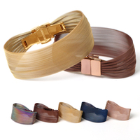 18K Or Dubaï Bracelet Moyen-Orient Énorme Large Manchette Bracelet Femmes En Acier Inoxydable Bracelet Extensible Arabie Saoudite Printemps Maille Bracelet
