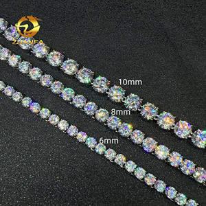 Joyería brillante de moda 5A + CZ diamante 316L collar de acero inoxidable 6mm 8mm 10mm Cadena de tenis Cadena de hip hop - Product Image 6