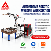 Station de soudage robotisée à amortisseur automatique avec table de soudage flexible et système de fixation modulaire pour pièces automobiles