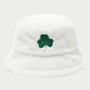 Autumn Winter Trendy Women's Fisherman Bucket Hat With Embroidery Clover Trefoil <b>Leaf</b> - Product Image 5